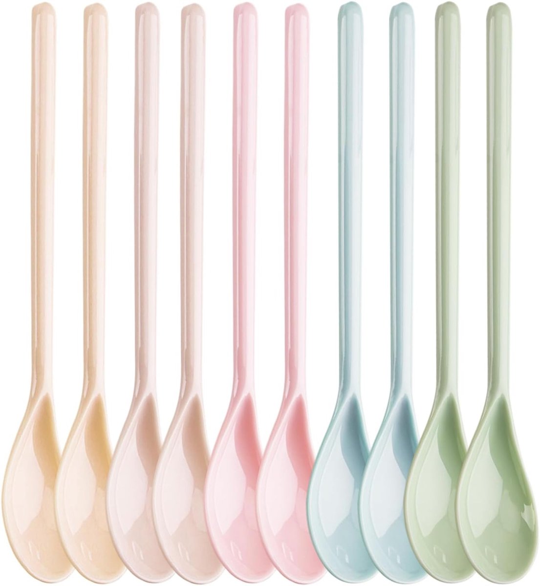 Kleurige plastic lepel voor het koken, serveren en genieten van eieren, ijs en yoghurt
