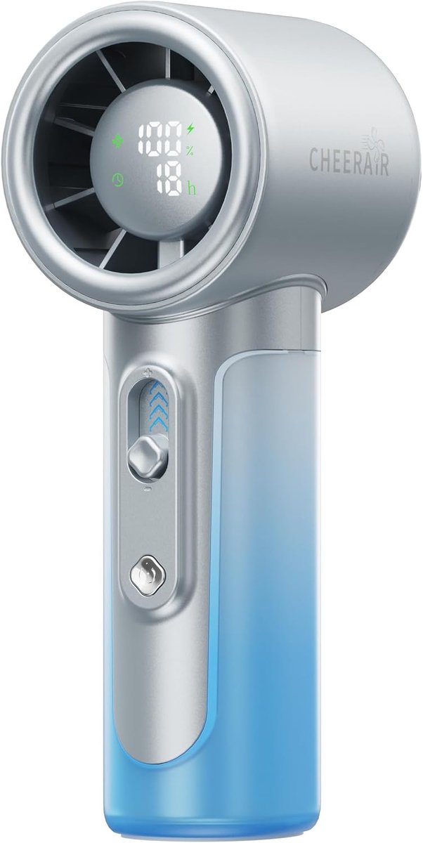 SnelShoppen - Draagbare Handventilator - Instelbare Snelheid - Krachtige Mini Persoonlijke Ventilator - Oplaadbare 5000 mAh Batterij - Tot 18 Uur Loop