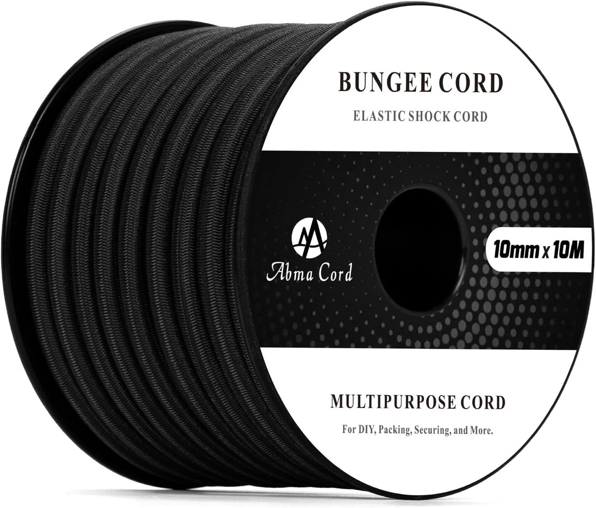 SnelShoppen - Bungee Cord 10mm 10M - Elastische Touwen, Rubber Rope, Expander Rope, Tension Cord, Zwart - Ideaal voor Camping, Tarpaulin, Trailer, Bac