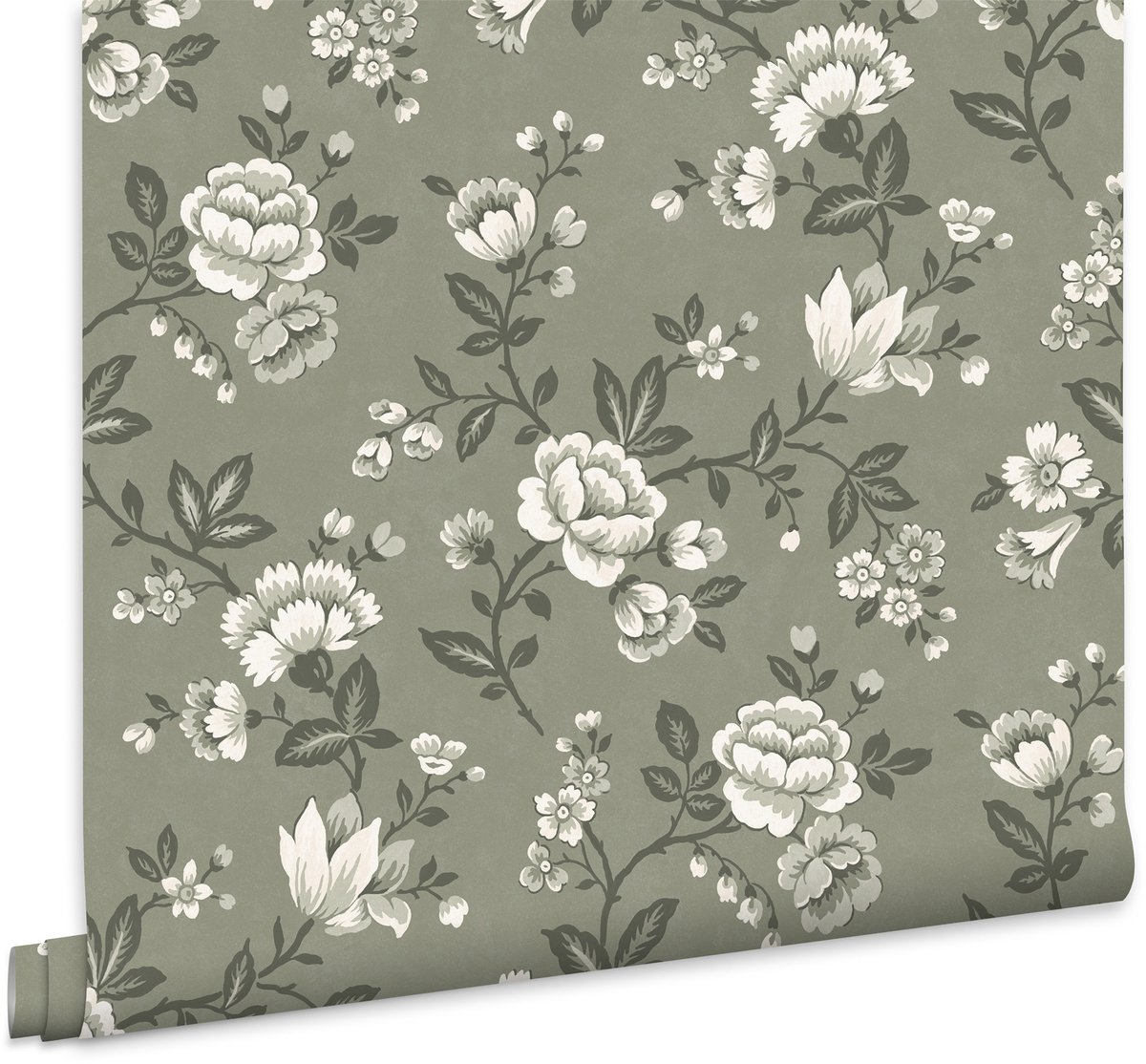 Laura Ashley Vliesbehang - Bradenbury Trail Antique Green