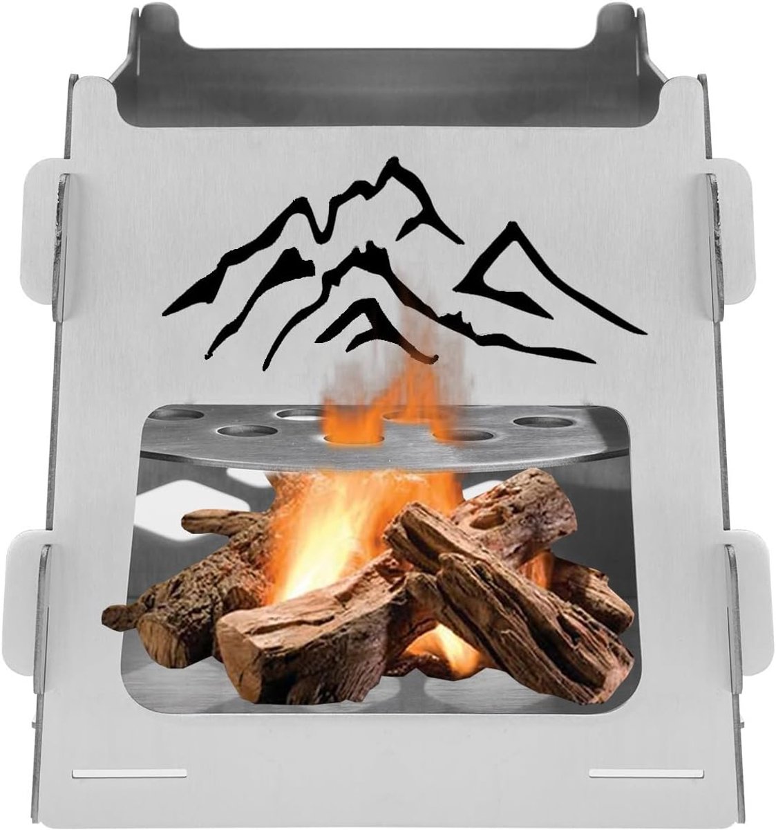 SnelShoppen - Portable Fire Pit Camping - Vouwbare RVS Barbecue Grill - Ideaal voor Kamperen, Tuin, Picknick, Tuinfeest - Inclusief Draagtas - Duurzaa