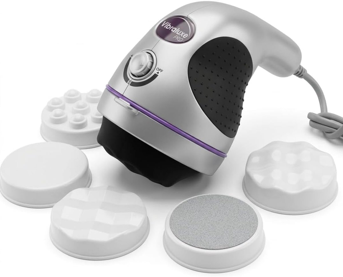 SnelShoppen - Vibraluxe Pro Anti-Cellulite Massager, 5-in-1 Elektrische Vibration Shaper, 3200 rpm, Rotatie en Vibratie, Hips, Thighs, Abdomen, Armpje