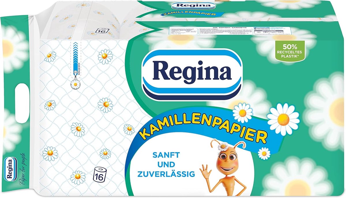 SnelShoppen - Zacht Toiletpapier 3-laags met Kamillegeur - 16 Rollen - FSC-gecertificeerd - Ideaal voor Gevoelige Huid - Perfect voor Gezinnen