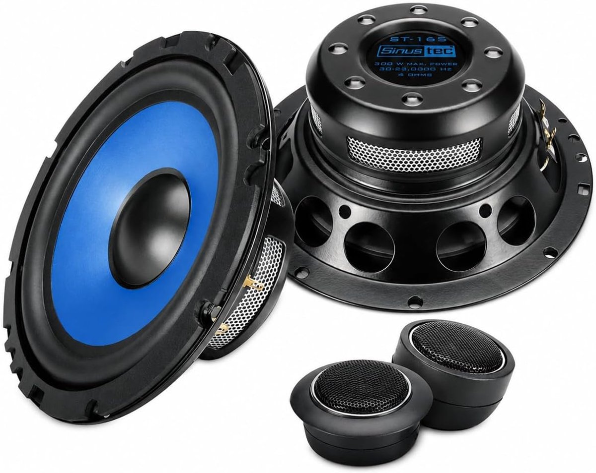 SnelShoppen - 2-Way Speaker System ST-165 16 cm - 300W Muzieksysteem met Tweeter, 4 Ohm, 90 dB - Ideaal voor Feest, Camping, Tuin, Keuken