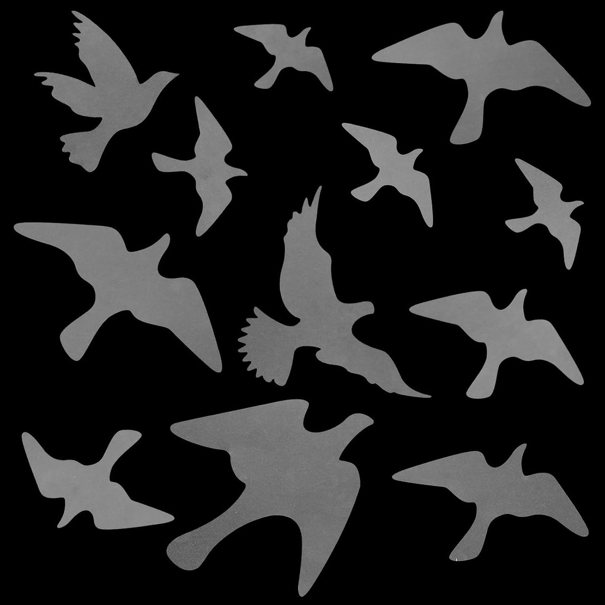 SnelShoppen - 12 stuks Vogelbescherming Raamstickers - Decoratieve Vogelstickers voor Ramen - Suncatcher - 31,5 x 17 cm - Bescherming tegen Vogelslag
