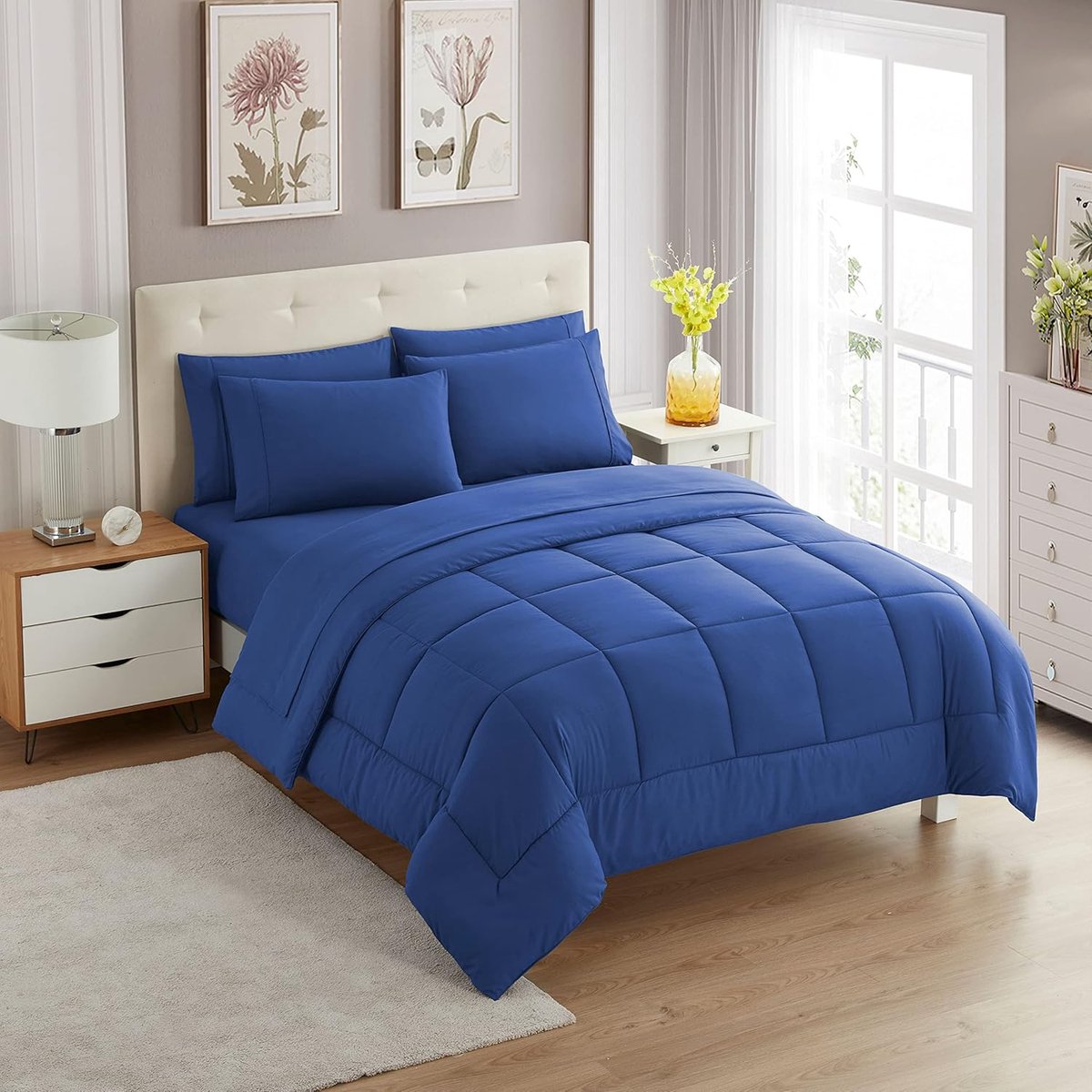 Dekbed Set - Luxe Lakens - Slaapkamer Aankleden - Zacht Microvezel - 7 Delig - Koninklijk Blauw