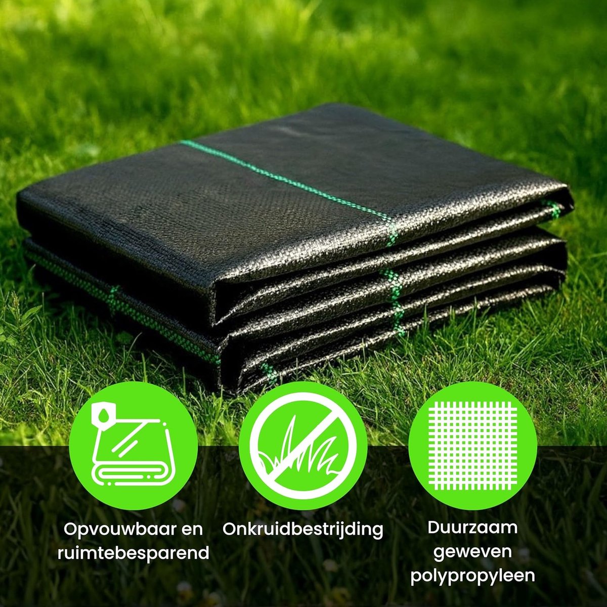 SnelShoppen - Anti-Worteldoek 1M x 10M - Tuin Fleece voor Onkruidbestrijding - Dikke Polypropyleen Gronddoek voor Tuin, Borders en Moestuin