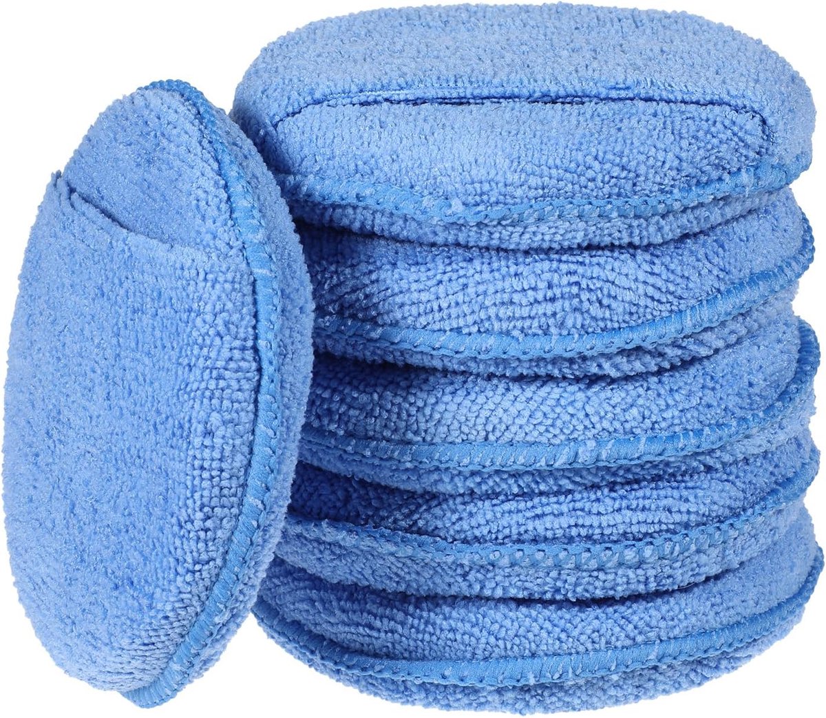 SnelShoppen - 6 Stuks Microfiber Wax Applicator Pads met Vingerhandschoen - Auto Hand Polish Spons Set - 12.5 cm Microvezel Polijst- en Wax Applicator