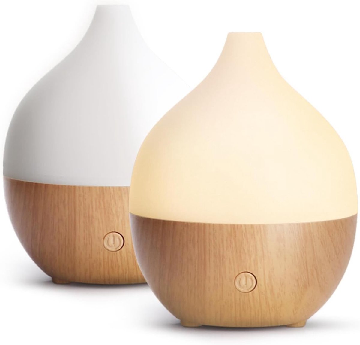 Thijox - SALKING 2ER Aroma Diffuser voor Etherische Oliën - 100 ml Ultrasone Aromatherapie Diffuser met Automatische Uitschakelfunctie en Warm Wit Lic