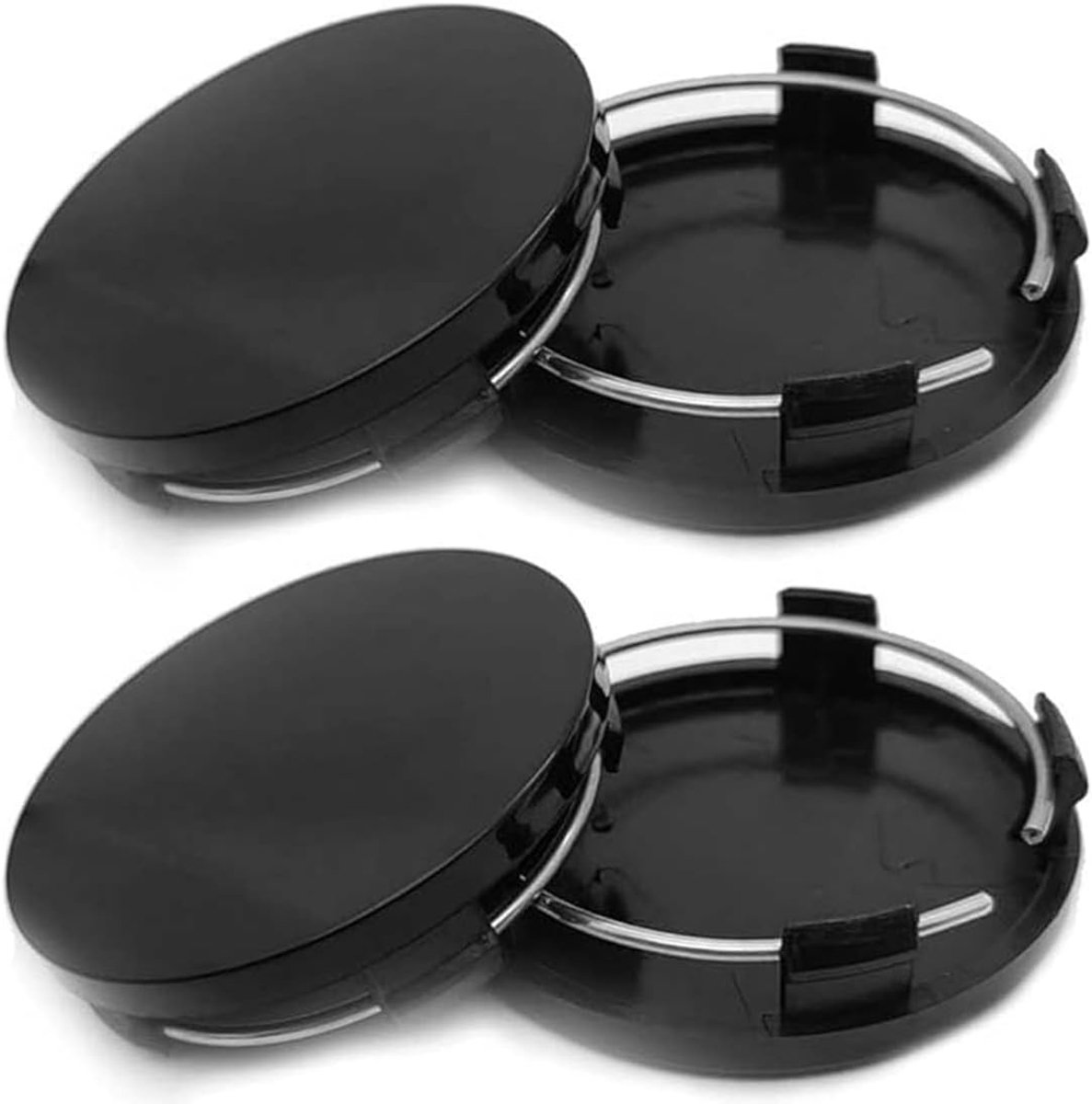 SnelShoppen - Wheel Hub Caps Set van 4 - Universele ABS Wielcovers - Hoogwaardige en Duurzame Velgen Bescherming - Eenvoudig te Installeren, 60 mm Zwa
