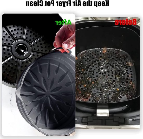 Herbruikbare Siliconen Air Fryer Liners - 2 Stuks, 7.9 Inch, Vervangbare Bakpan, Ideaal voor Gezond Koken en Bakken zonder Plakken — afbeelding 5