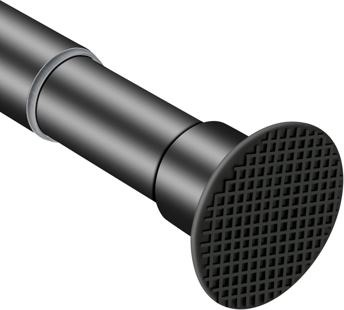 SnelShoppen - Zwarte Douchegordijnstang 71-164 cm - No Drilling, RVS, Verstelbare Tension Rod, Antislip, Voor Badkamer, Kast, Venster