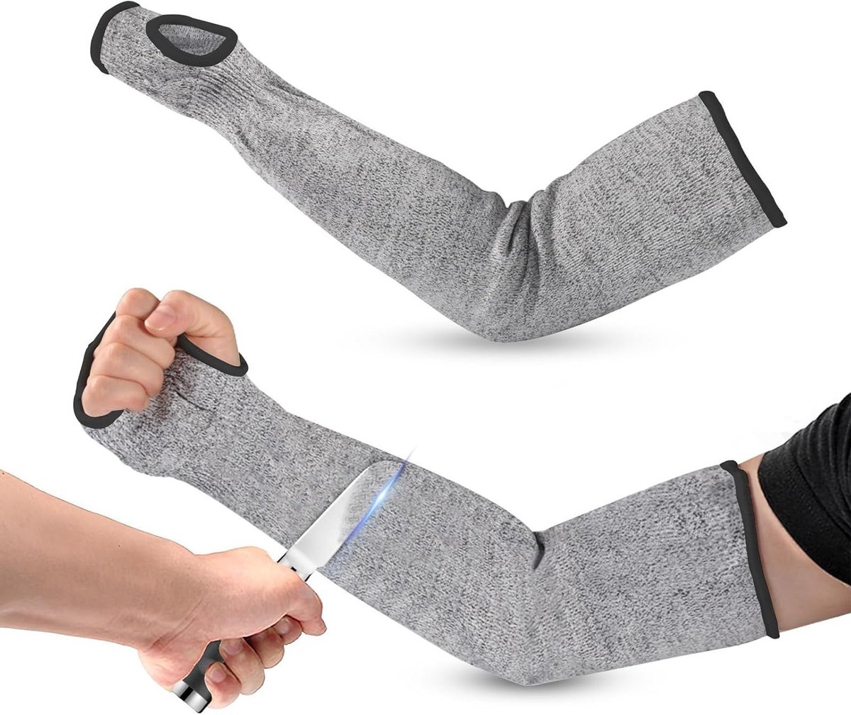 Beschermende Arm Sleeves van 45 cm - Snijbestendige Mouwen voor Tuinwerk, Anti-Schrammen en Anti-Bijten, Geschikt voor Mannen en Vrouwen, Grijs