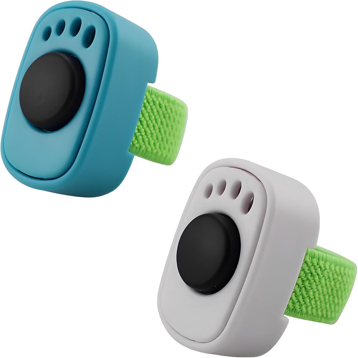 SnelShoppen - 2 Stuks Clicker Hondentraining Clicker Hond Accessoires Geschikt voor Katten en Honden (Wit/Lichtblauw)
