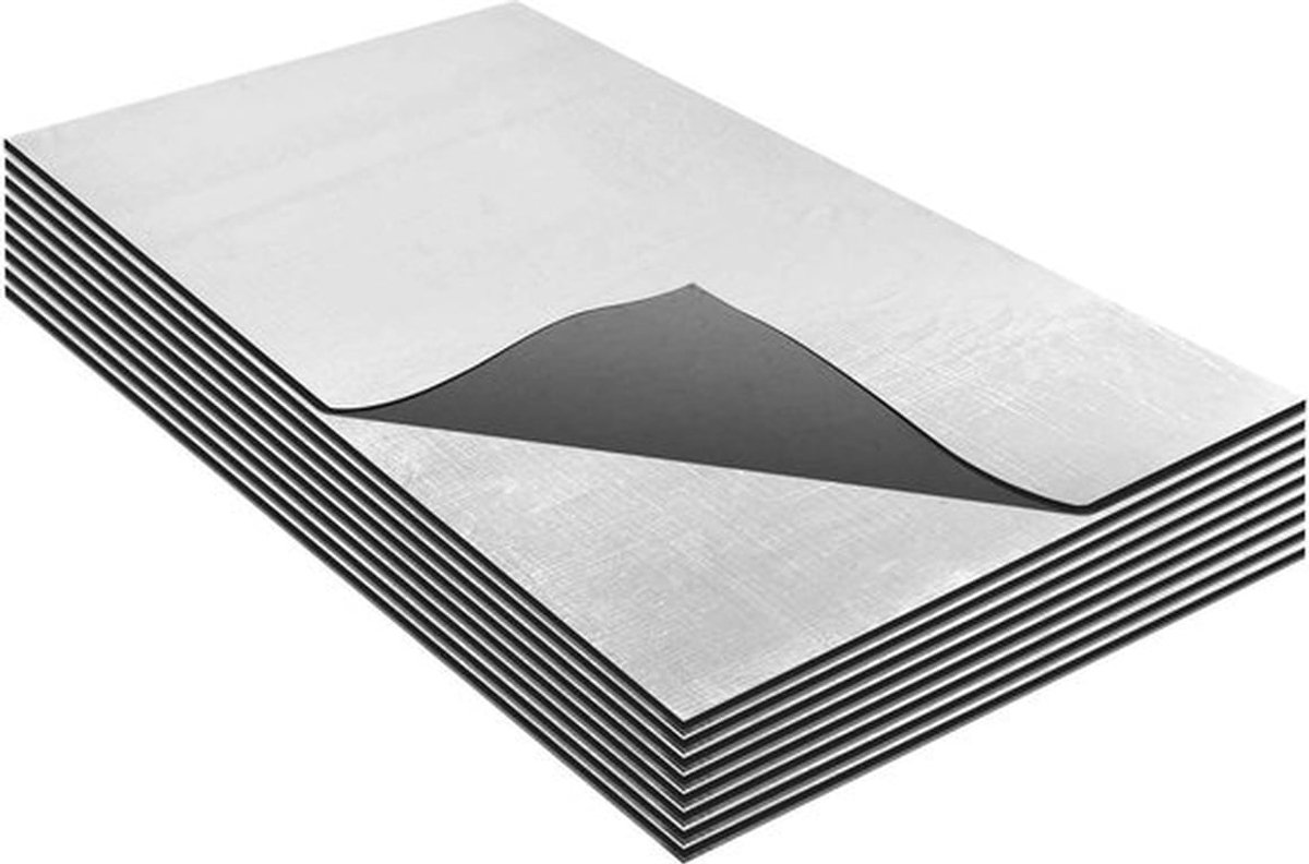 Geluidsdempingsmat 10mm - Zelfklevend - Glasvezel - Waterdicht - Vlamvertragend - 50x30cm - Geluidsisolatiemateriaal