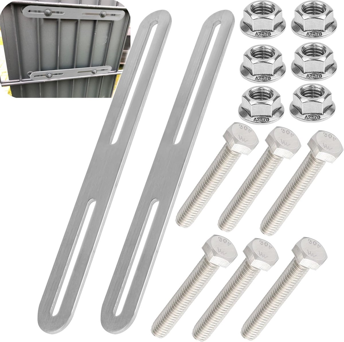 SnelShoppen - Mounting set voor Fence Mailbox, Bevestigingsset voor Brievenbussen in Antraciet, 360 mm, Inclusief Montage Accessoires, Tuin, Buiten, M