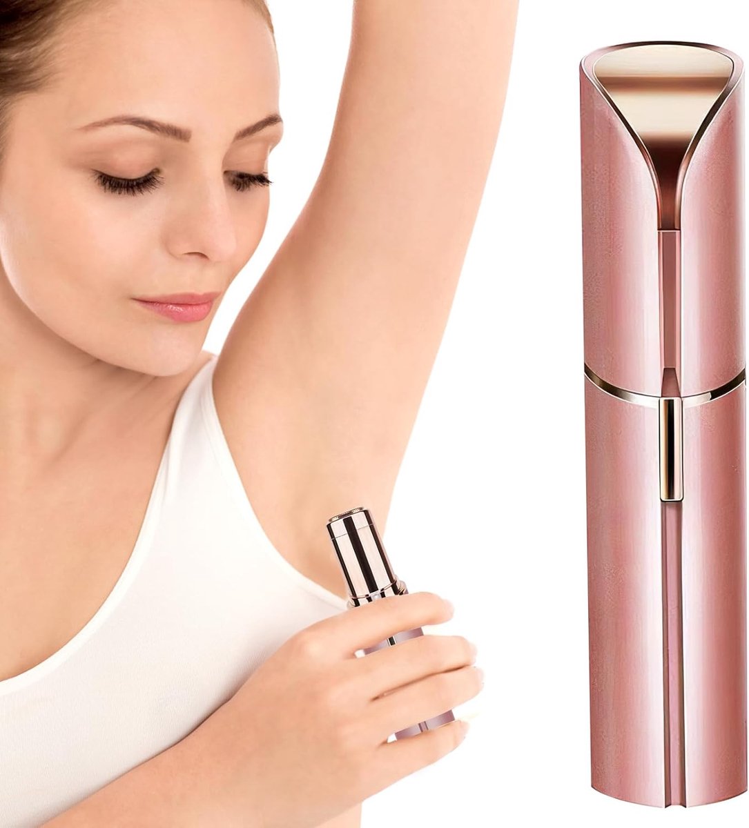 Thijox - Gezichtsepilator voor Vrouwen, Elektrisch Scheerapparaat voor Gezicht en Baard, Pijnvrij en Hypoallergeen, Compact Lippenstift Design, Dames