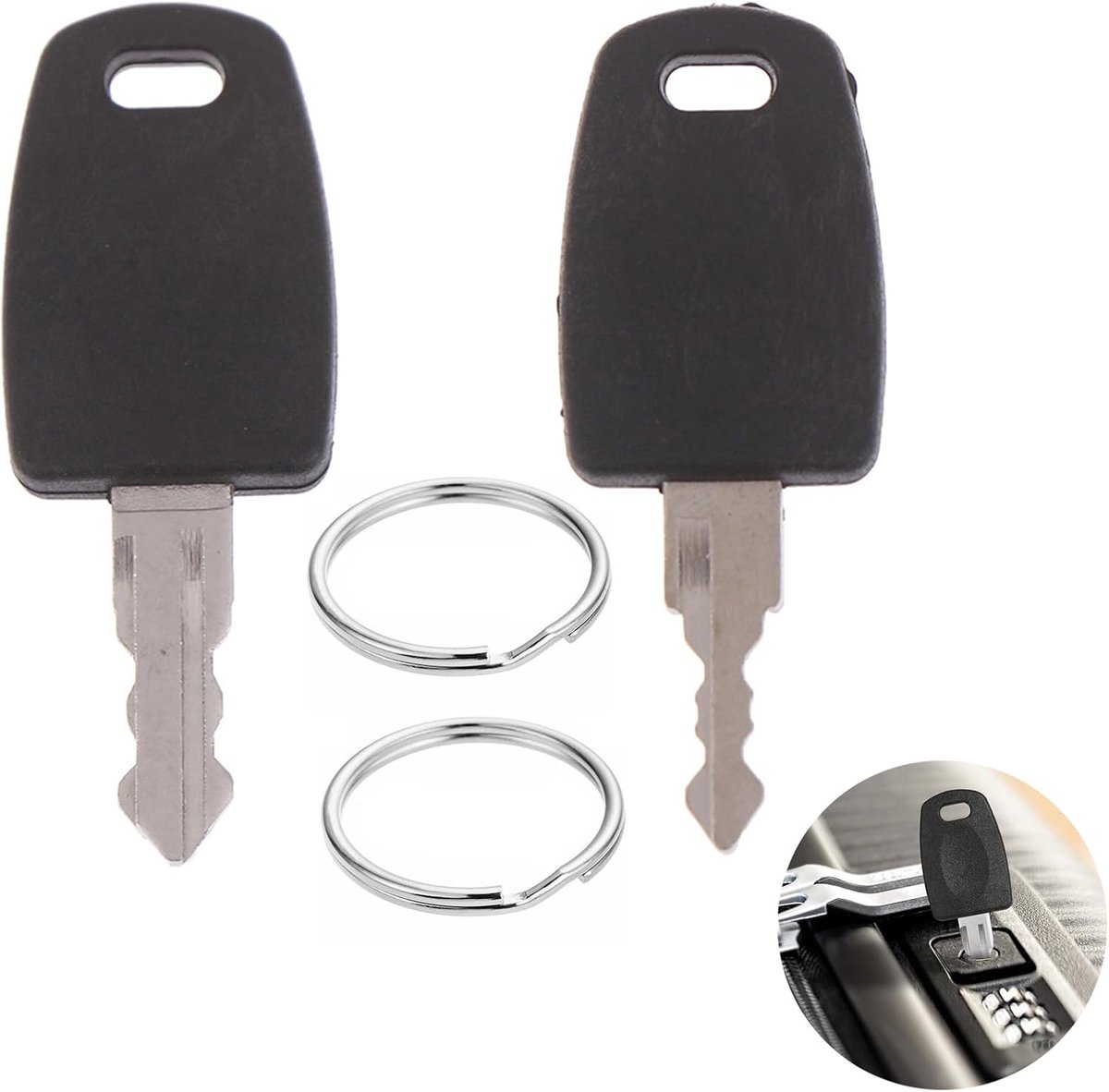 SnelShoppen - TSA Koffer Slot Set van 2, Multifunctioneel, TSA002 en TSA007 Sleutelslot, Inclusief 2 Sleutelhangers voor Bagage, Koffer, Reisaccessoir