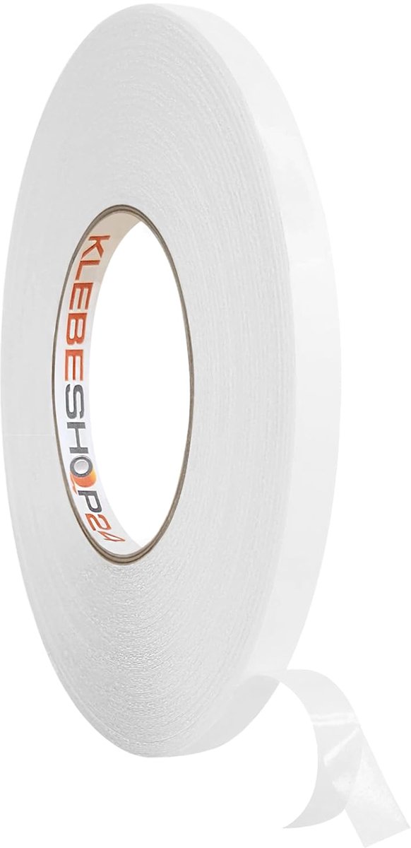 SnelShoppen - Dubbelzijdige tape, transparant, 9 mm x 50 m | Dun, hitte- en UV-bestendig - voor montage, DIY, knutselen, stevig en veelzijdig