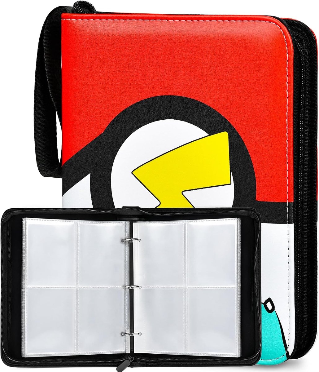 SnelShoppen - Trading Cards Album met Rits en Kaartenmap van Waterdicht PU - Cadeau voor Kinderen met 440 Compartimenten en Transparante Pocket