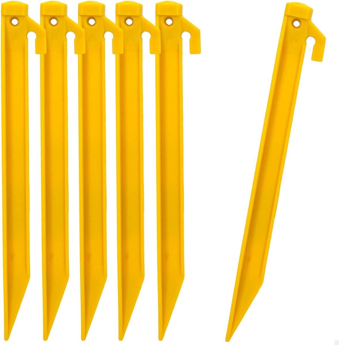SnelShoppen - Camping Tent Pegs Set van 6 - 23 cm Hoge Plastic Haringen voor Zachte Bodems - Ideaal voor Tent, Windscherm en Outdoor Activiteiten - Ge