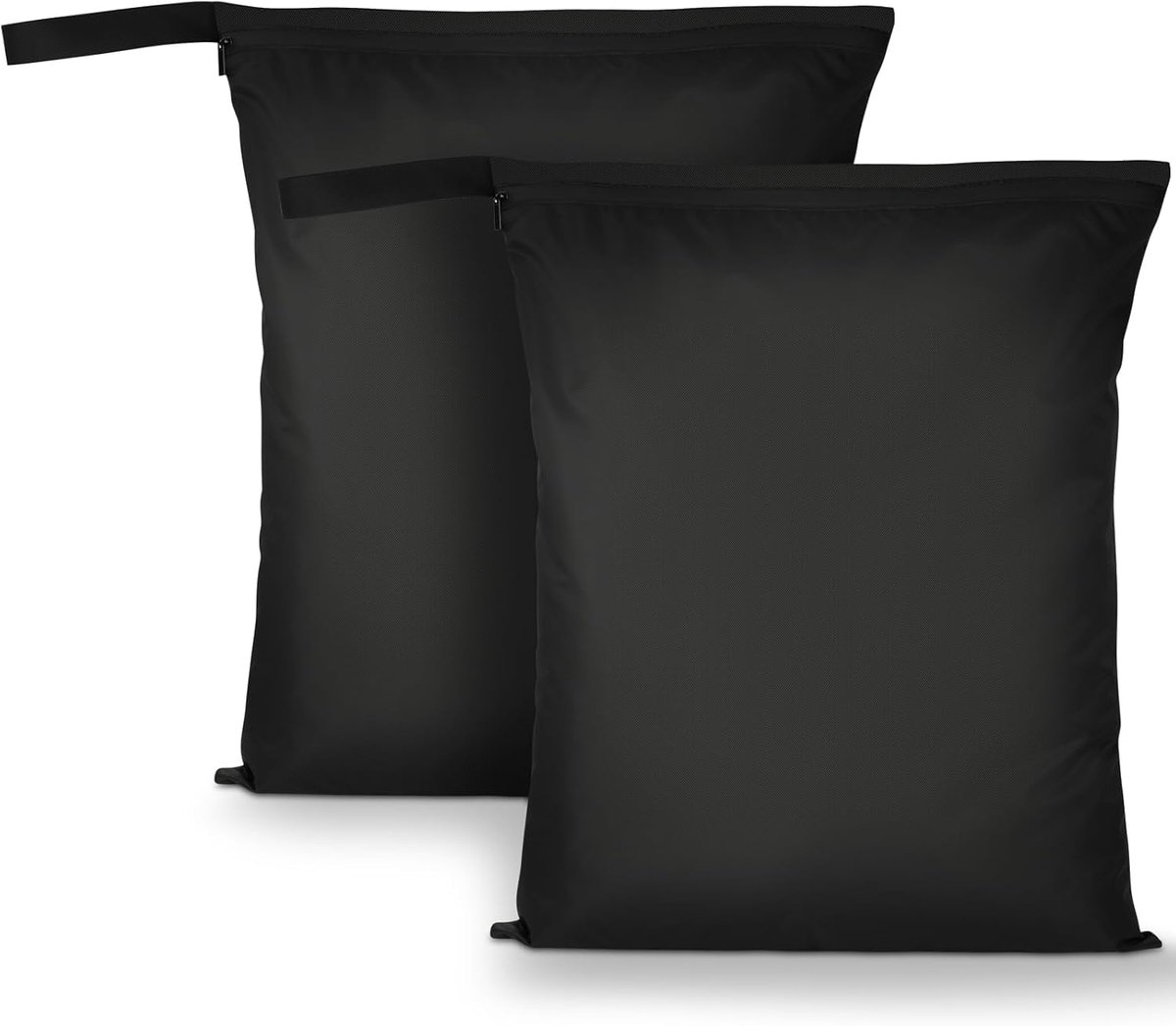SnelShoppen - 2Pcs Waterdichte Reistas - Herbruikbare Wet Dry Bags - Oxford Stof - Met Handvat & Rits - Ideaal voor Zwemkleding, Gym, Strand - Zwart
