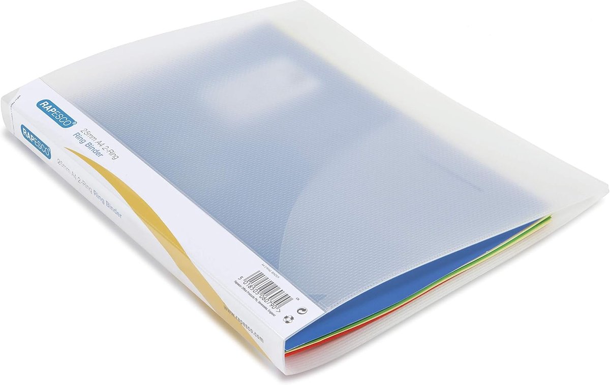 SnelShoppen - Set van 10 A4 2-Ring Binders, 35mm Rug, Transparant, Polypropyleen, Perfect voor Archiveren en Organiseren