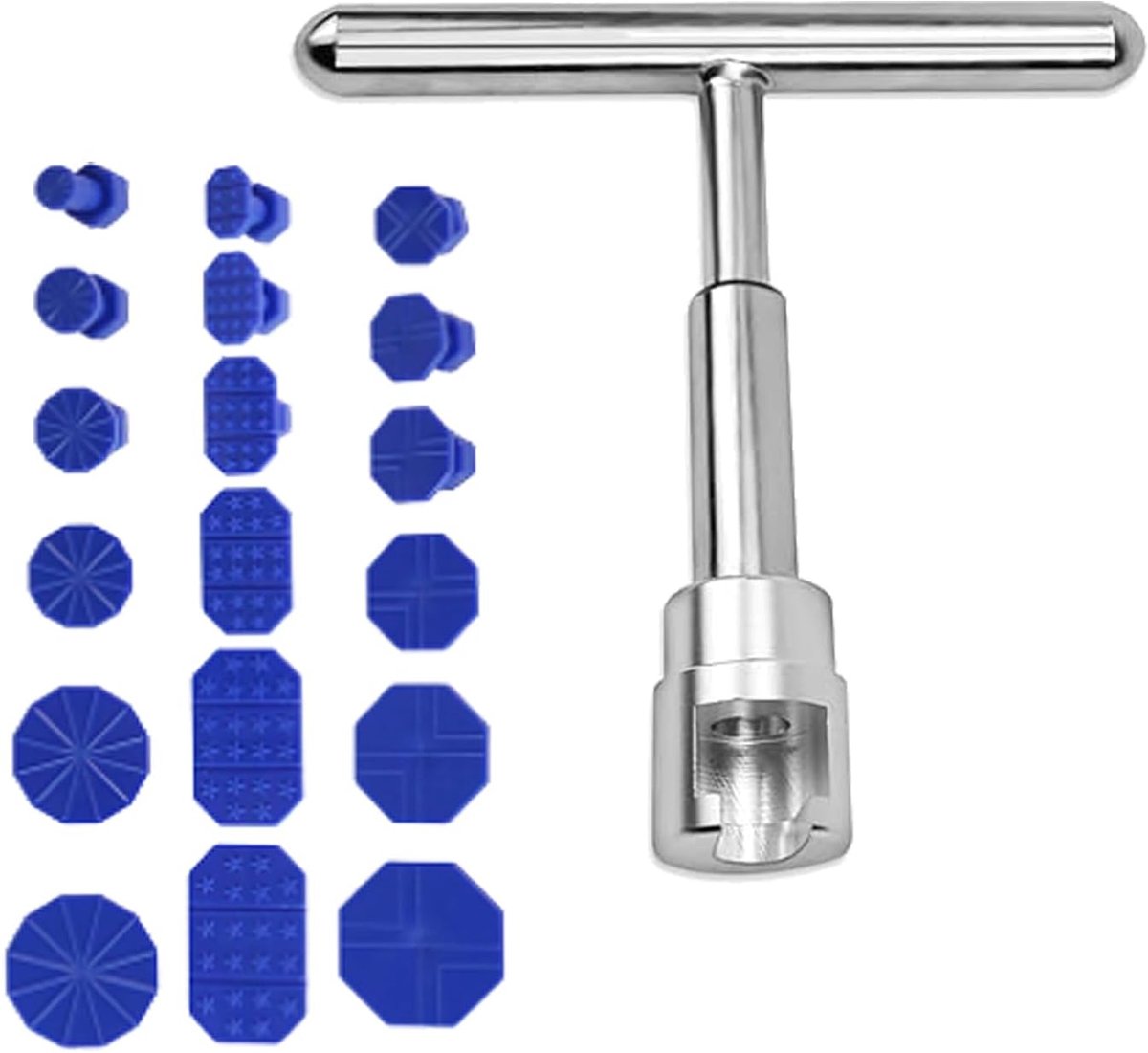 SnelShoppen - 18pcs Dent Repair Kit Auto, T-Bar Dents Verwijder Tool, Car Dents Herstelset met Suction Cup, Effectieve Dents Verwijdering zonder Schil