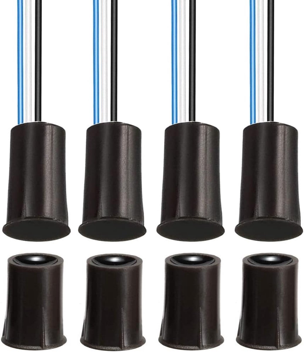SnelShoppen - 4 Sets Zwarte Magnetische Schakelaar Bedrading NO/NC Voor Deur Sensor Verborgen Raam Contact Reed Schakelaar Voor Toegangscontrole Alarm