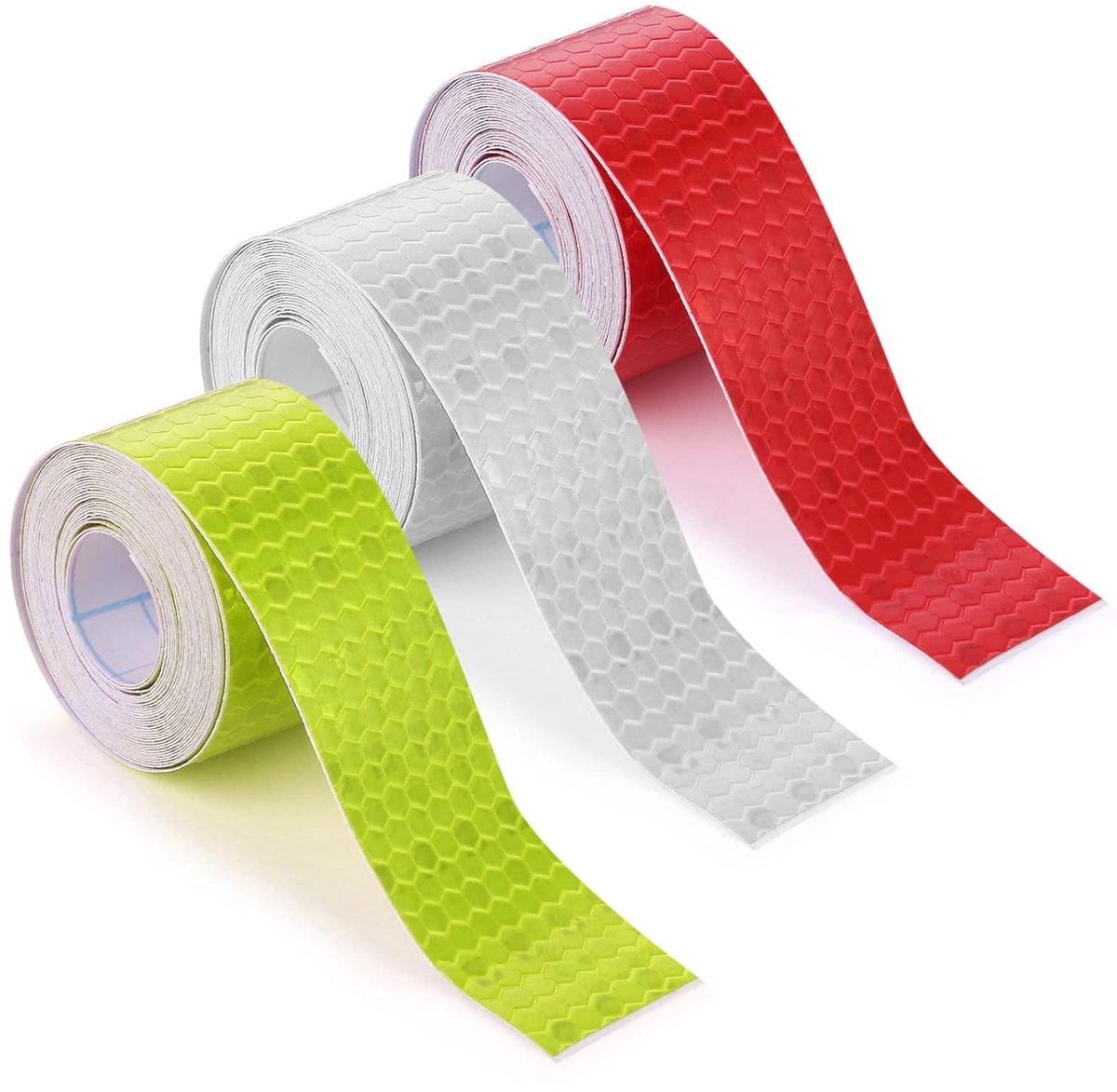 Thijox - Reflectortape zelfklevend 3 rollen 300 cm op maat te snijden, sterk reflecterend plakband 2,5 cm breed voor veiligheid op de weg, hoge zichtb
