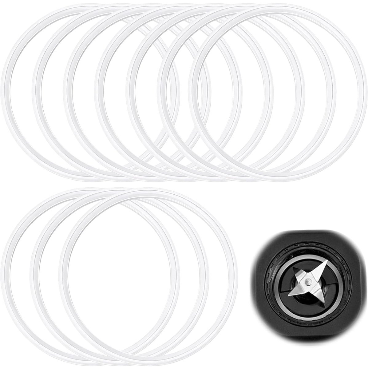 SnelShoppen - 10 stuks 6 x 6 cm Rubberen Afdichtringen, Silicone Vervangende Afdichtingen voor Blender, Smoothie Maker, Mixer, Reserveonderdeel, Keuke