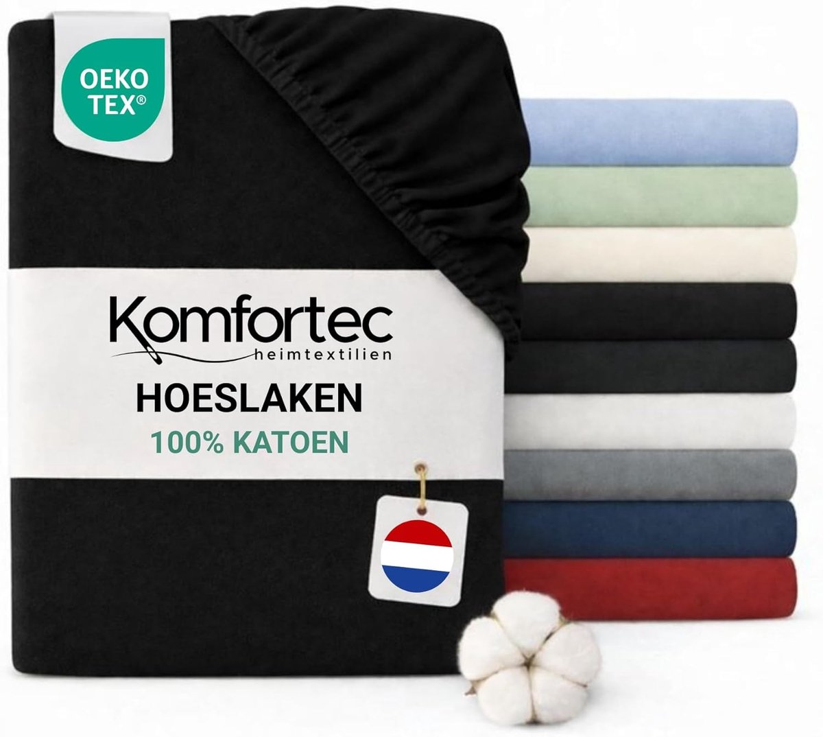 SnelShoppen - Jersey Stretch Fitted Sheet 180x200 cm - Fitted Sheet - Ronde Elastiek - 100% Katoen - Zwart - Ideaal voor Slaapkamer, Gastenverblijf, H