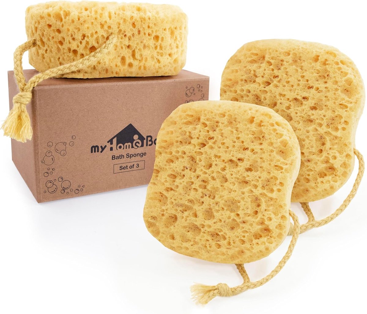 SnelShoppen - Grote Bad Spons - Foam Loofah - Douche Spons - Set van 3 - Geschikt voor Alle Huidtypes - Hoogwaardige PU Foam - Rijke Schuimvorming