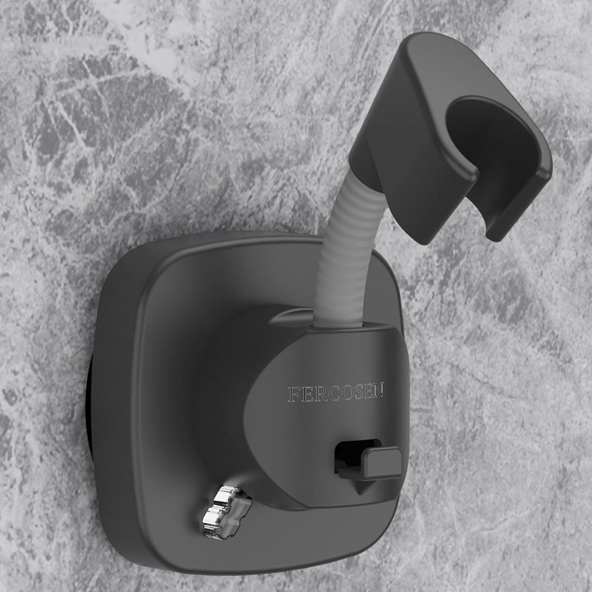 SnelShoppen - 360° Rotatable Douchekop Beugel met Zuignap | 10kg Draagcapaciteit, Tweede Montage | Antislip Roestvrij Douchebeugel (Grijs)