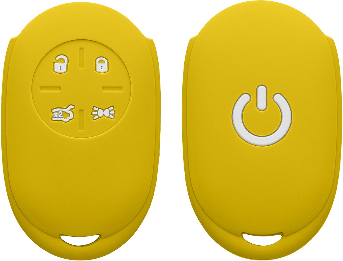 kwmobile autosleutel hoesje geschikt voor Fiat 500E 4-knops autosleutel hoes - TPU autosleutel behuizing - Beschermende auto sleutel case - Sleuteletui in stralend geel