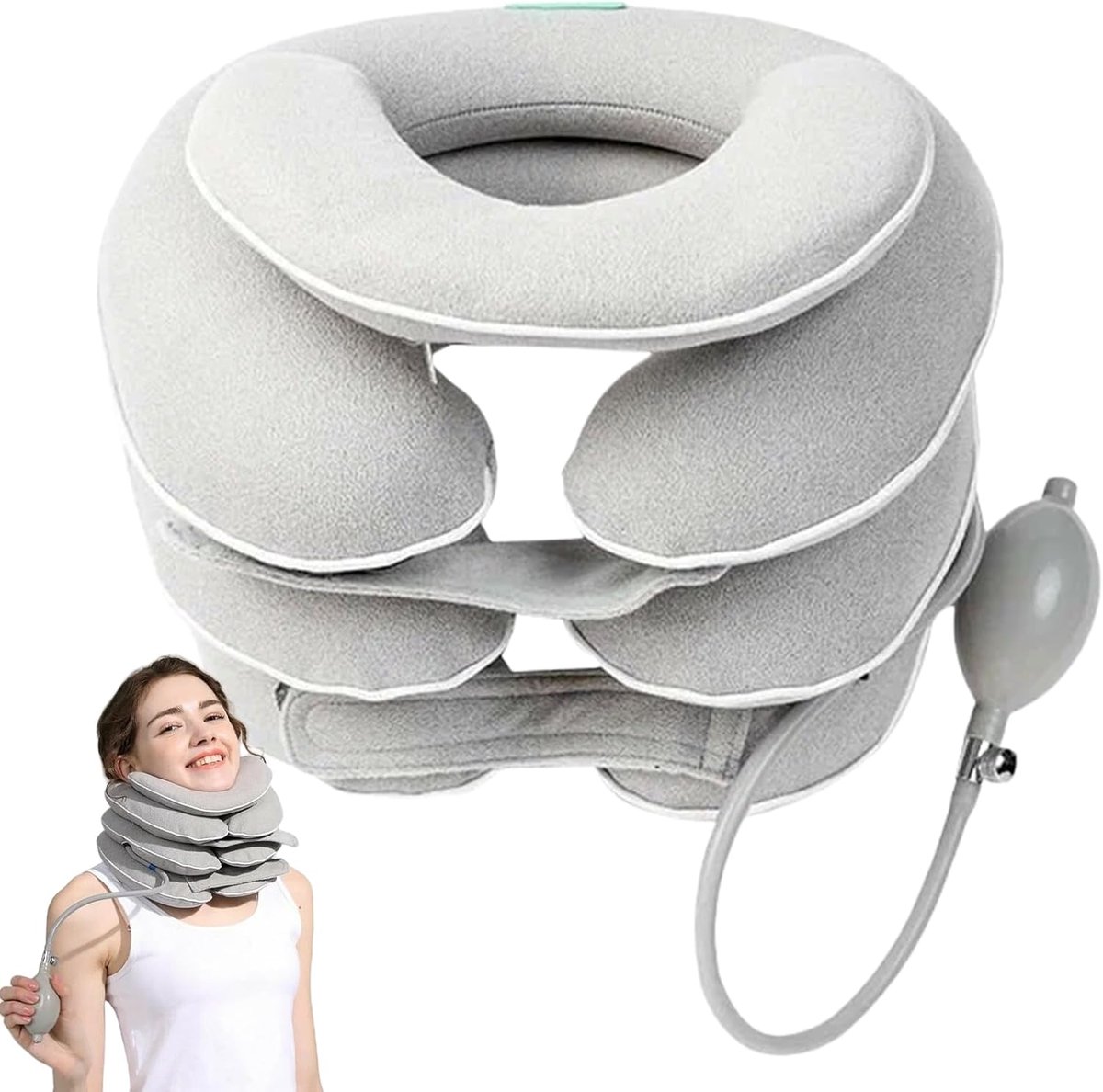 SnelShoppen - Inflatable Neck Puller - Nek Traction Device met 3-Layer Stretch Design, Ondersteuning en Ontspanning, Opblaasbare Nekbeschermer, Nekste