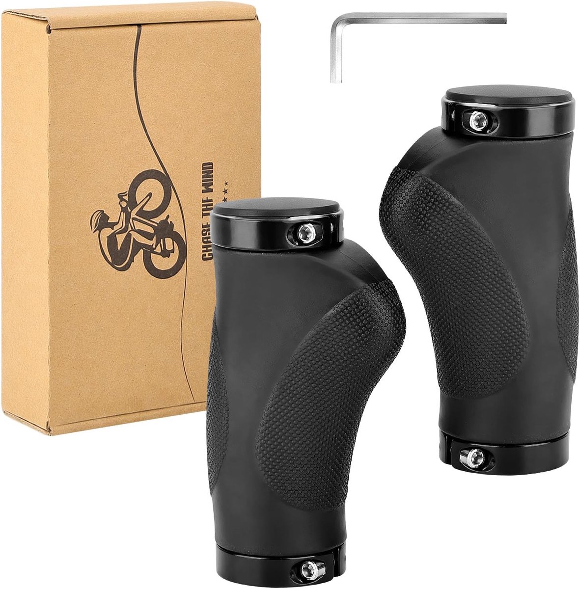 SnelShoppen - Ergonomische Fietshandvatten met Antislip Puntontwerp, Schokabsorberende Rubber Handvatten voor Mountainbikes, 130 mm Veiligheids Grips