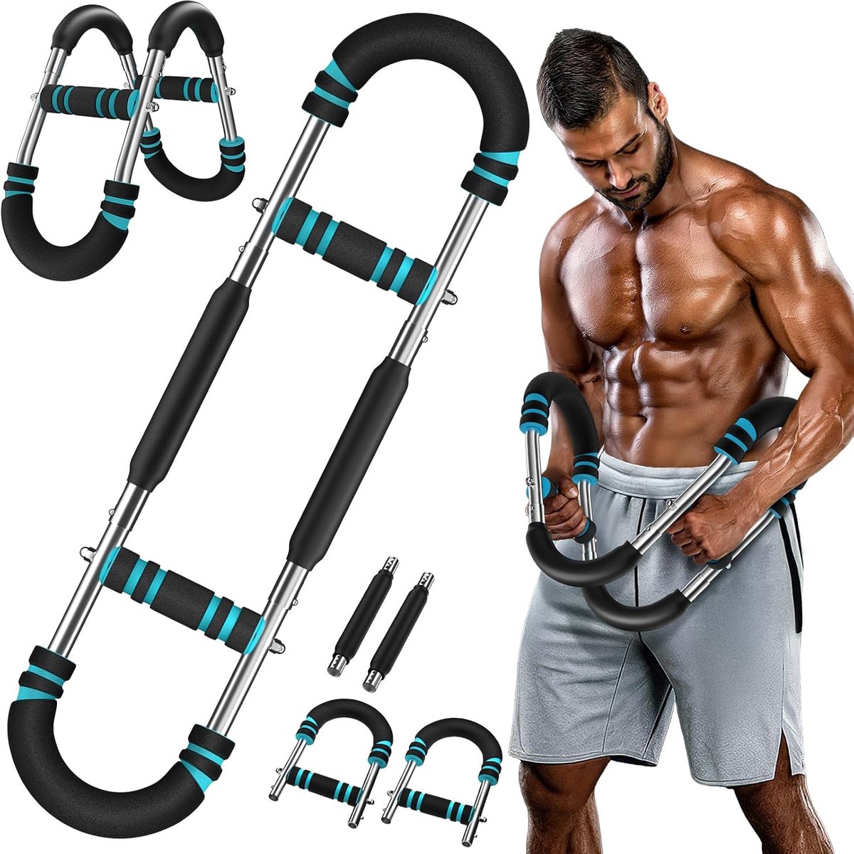 COVREO Handtrainer 68 x 16 x 2 cm - verstelbaar 30-50 kg, roestvrij staal, opvouwbaar