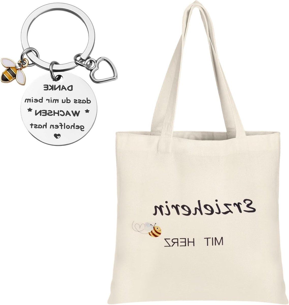 Unieke stoffen tas met sleutelhanger, afscheidscadeau voor docenten en verpleegkundigen, bedankje voor vrouwen, kerstcadeau en attentie voor leerkrachten