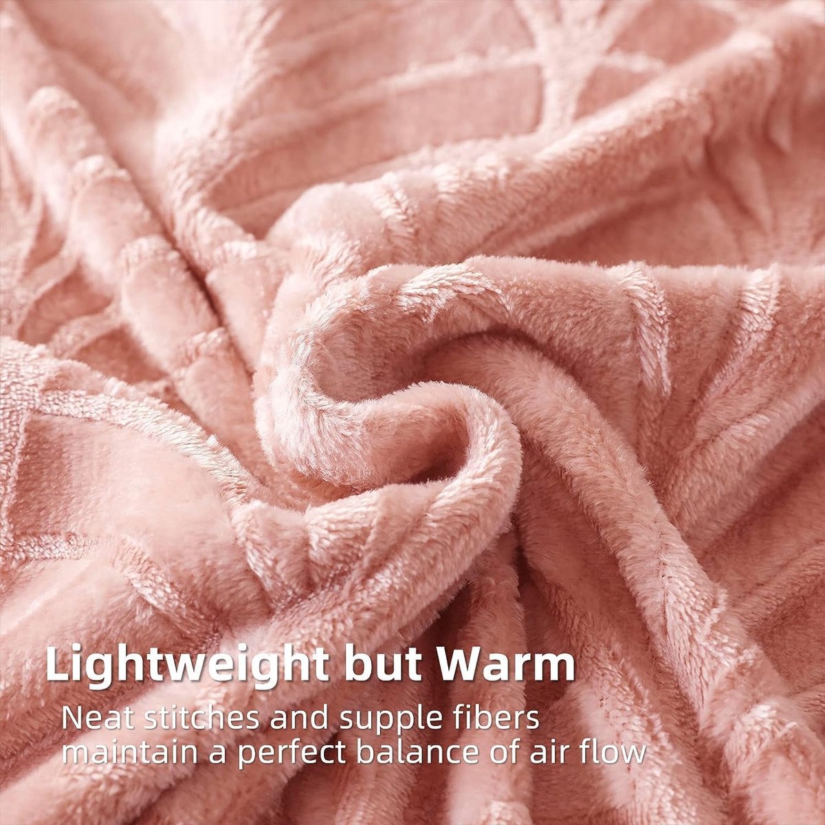 SnelShoppen - Whale Flotilla Knuffel Dekentje met Bladpatroon, Warme Fleece Dekens, Zacht en Fluffy Flanel Dekbed, Woondekentje 220 x 240 cm, Roze voo