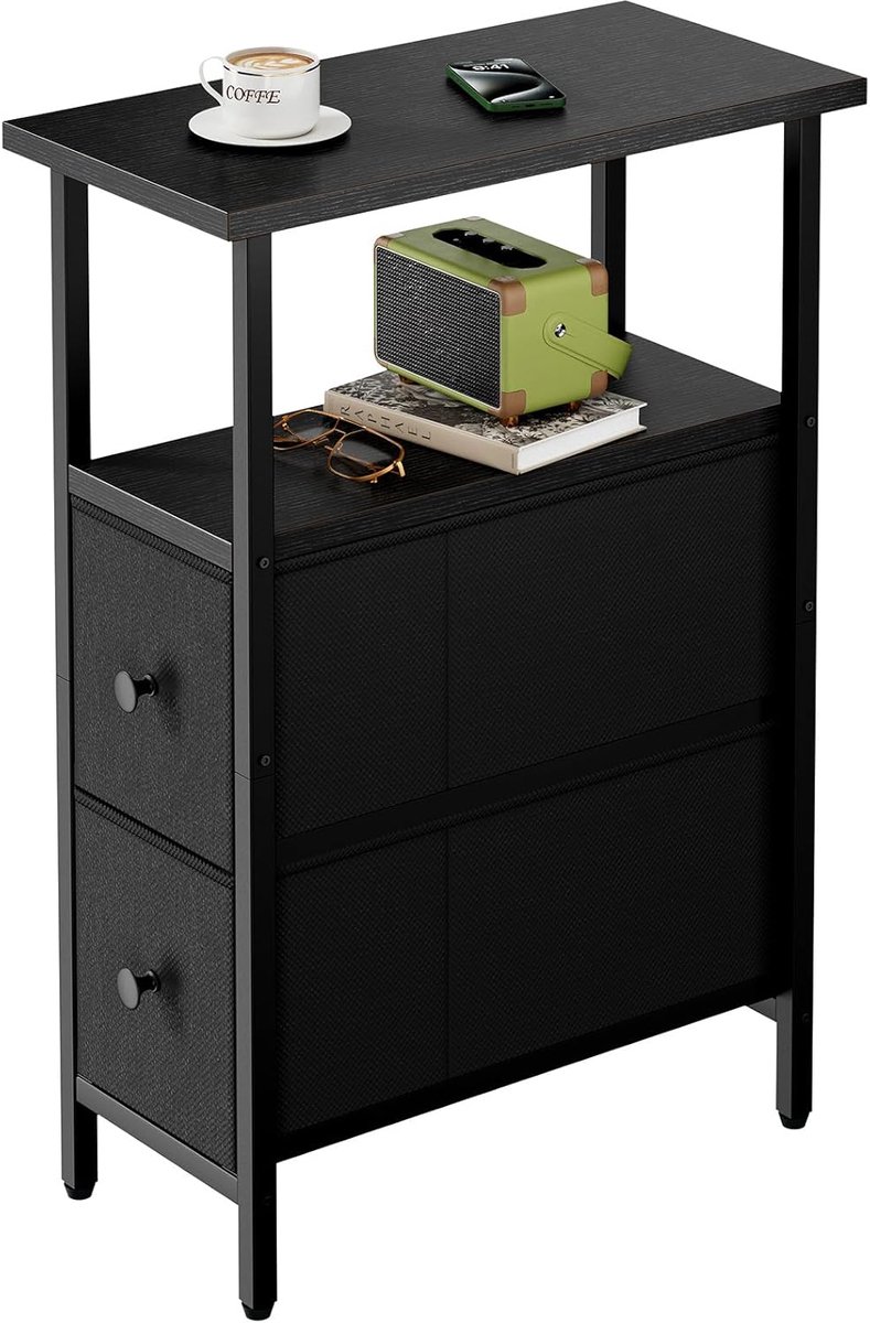 SnelShoppen - YMYNY smalle bijzettafel, nachttafel voor kleine ruimtes, compact design, multifunctioneel, 40x20x60 cm, geschikt voor woonkamer, slaapk