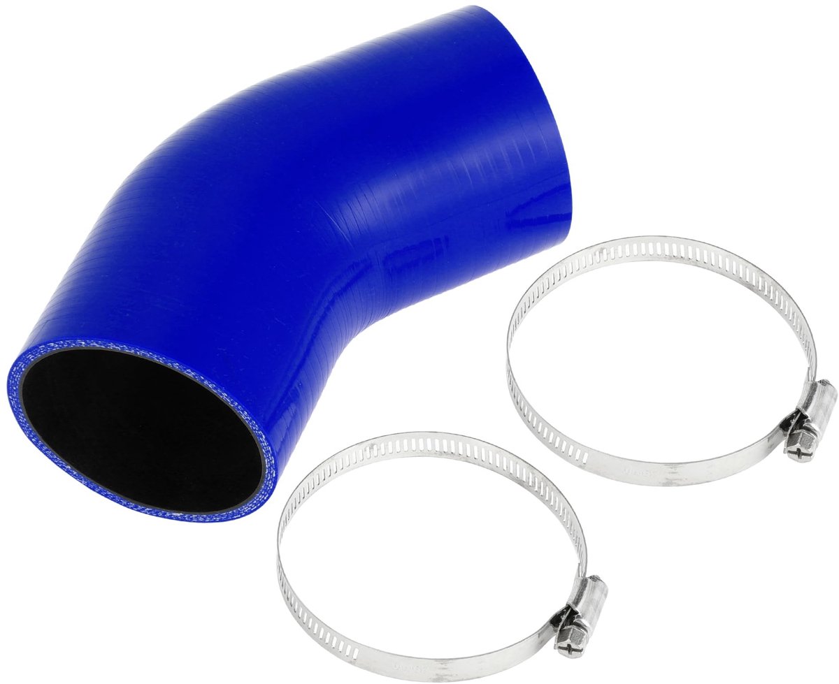Dailygoods- Siliconen Slang - Meerlaags Geweven - Binnendiameter 76 mm - Lengte 90 mm - 45 Graden - Bestand tegen Hoge Temperatuur - Universele Koelslang