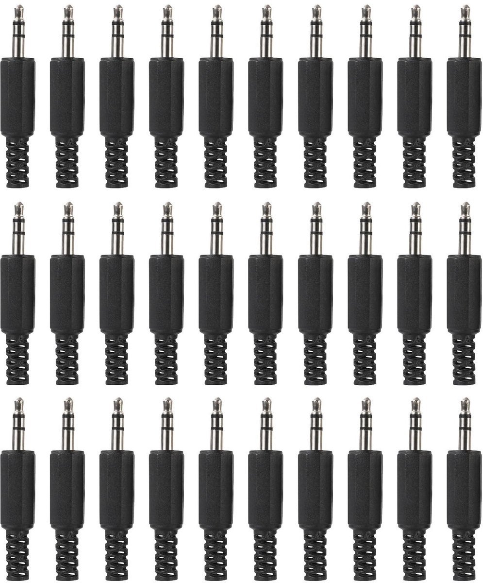 Dailygoods - 30 Stuks 3,5 mm Stereo Vervangende Reparatiepluggen