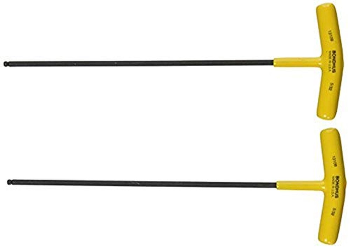 T-greep met kogelkop - Inbussleutel set - Klusserij en onderhoud - Kogelkop ontwerp - 231 cm lengte - Geel handvat