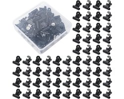 Punaises met clip - Prikspelden clips - Borden organiseren - Bevestigen zonder gaten - 60 stuks - Zwart