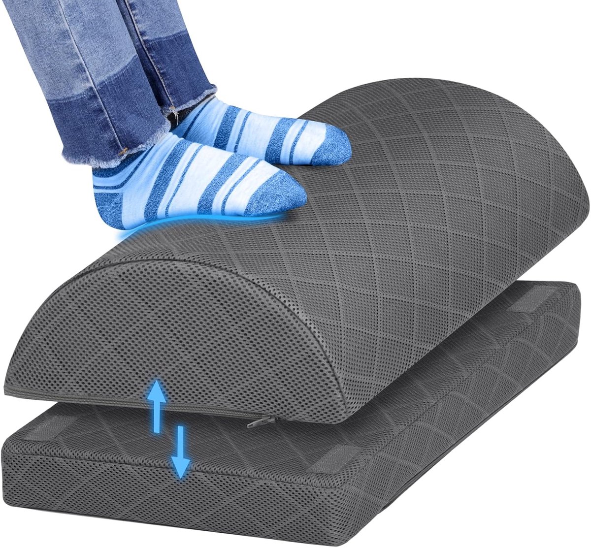 Voetsteun - Ondersteuning - Comfort - Verstelbaar - 50 cm - Grijs