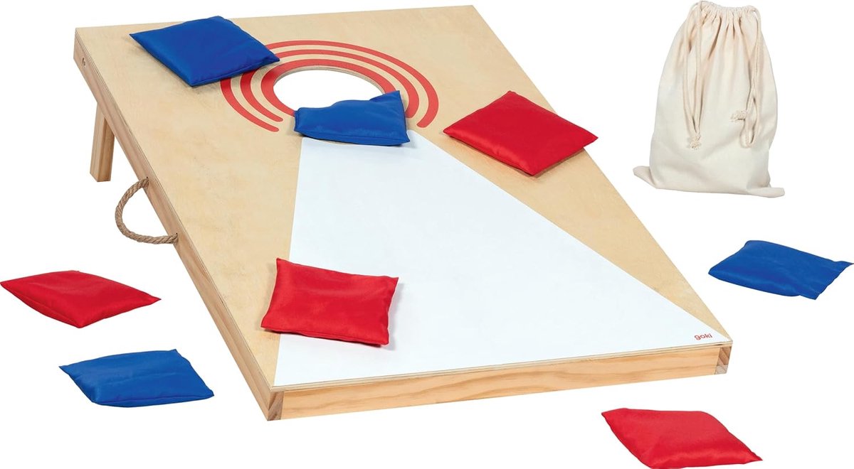 Cornhole spel - Werpspel - Familie spel - Inklapbaar - 8 zakken - Natuurlijk hout