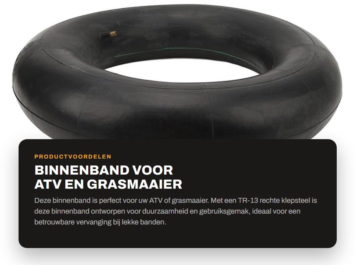 Dailygoods- Binnenband 500-12 inch - TR-13 Klepsteel - Stevige Binnenband - Lekbestendig - Geschikt voor Grasmaaiers/ATV's - Hoogwaardig Rubbermateriaal