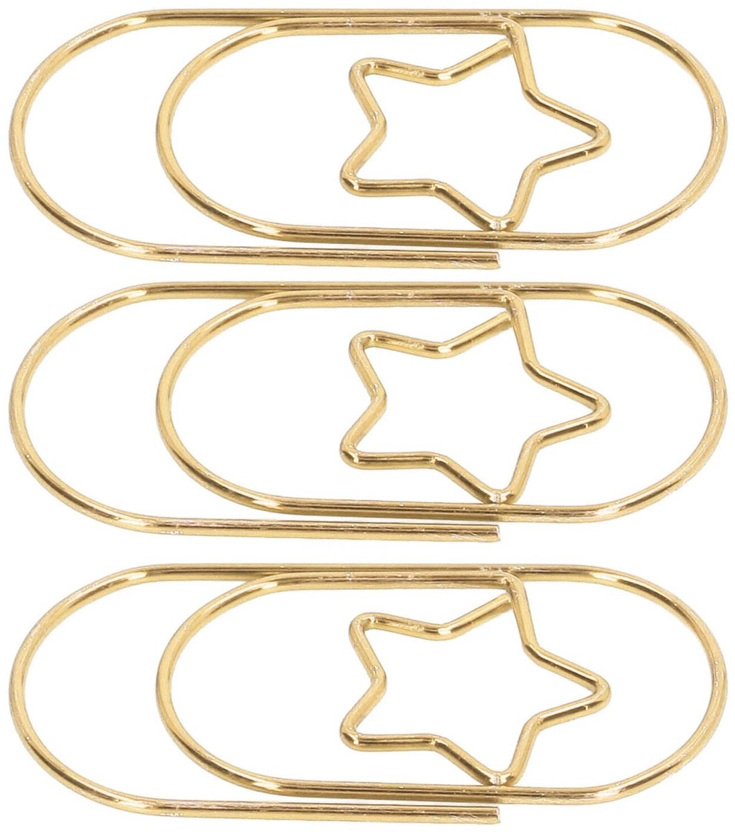 Dailygoods- Paperclips 40 Stuks - Gouden Paperclips - Roestbestendig - Ster Vorm - Leuke Paperclips - Kantooraccessoires