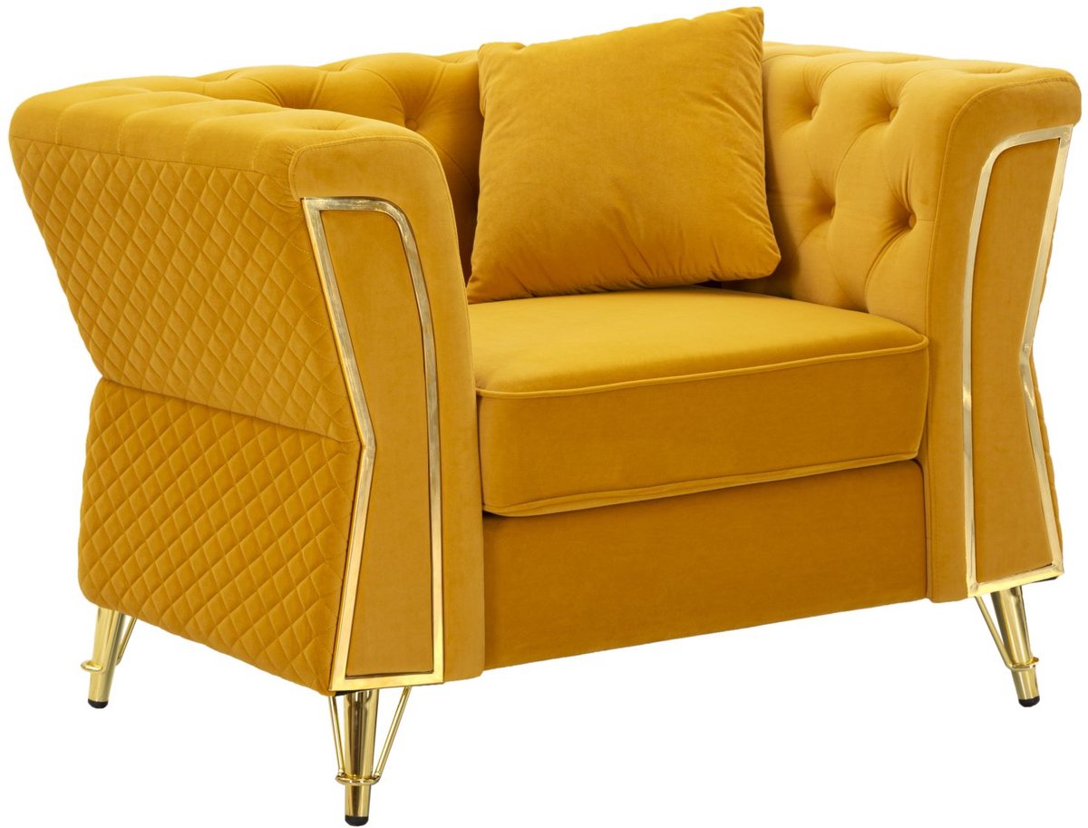 Mauro Ferretti Fauteuil Emy Mustard With Cushion 104×83×76 cm Mosterdgeel